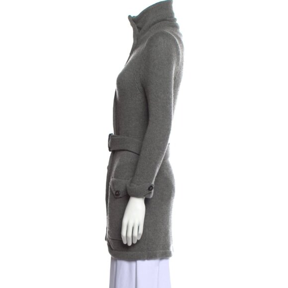 Burberry High Collar Neck Sweater / CardiCoat - Wool/Cashmere - Grey - Sz Small - Picture 3 of 11